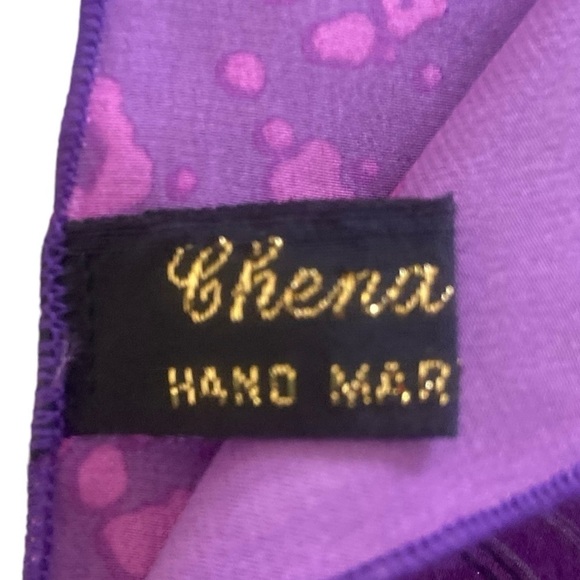 Nwot Chena River hand marbleized silk purple & berry rectangular - Picture 7 of 8